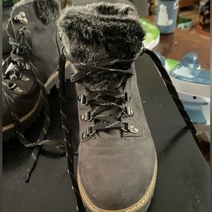 Grey fur lined boots
